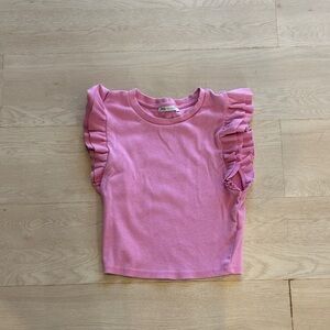 Zara Pink Ruffle Sleeve Tee for Kids